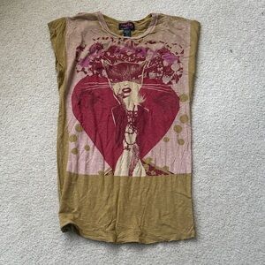 Vintage Custo Barcelona Graphic Tee in Pink and Tan